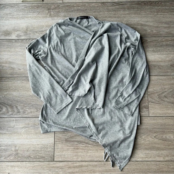 Zanzea Grey Fringe Lightweight Stretchy Cape Cardigan - Picture 5 of 12